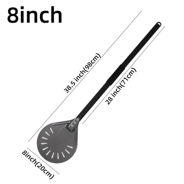 Pizza Shovel 98 Centimetre Dark Grey Perforated Peel With Metal Handle Baking Tool Pizza Paddles