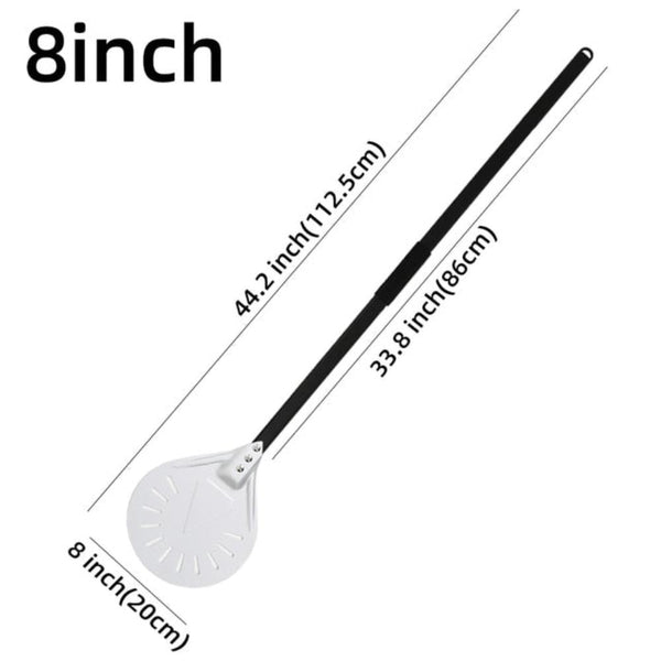 Pizza Shovel 112.5 Centimetre Silver For Perforated Peel With Metal Handle Baking Tool Pizza Paddles