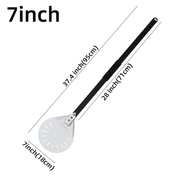 Pizza Shovel 95 Centimetre Silver For Perforated Peel With Metal Handle Baking Tool Pizza Paddles
