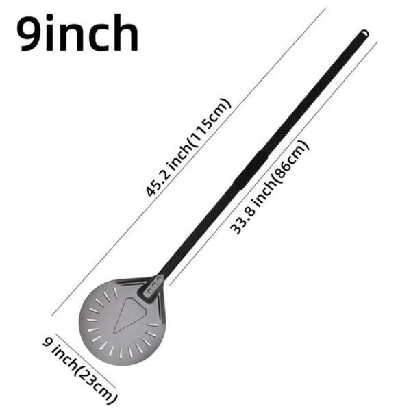 Pizza Shovel 115 Centimetre Silver Perforated Peel Metal Handle Baking Accessory Pizza Paddles