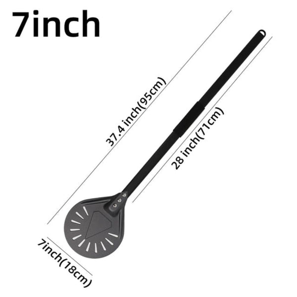 Pizza Shovel 95 Centimetre Dark Grey Perforated Peel Metal Handle Baking Accessory Pizza Paddles