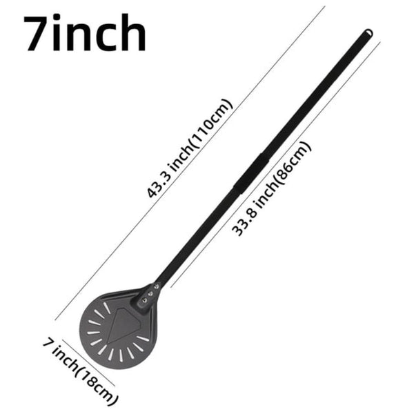 Pizza Shovel 110 Centimetre Dark Grey Perforated Peel With Metal Handle Baking Tool Pizza Paddles