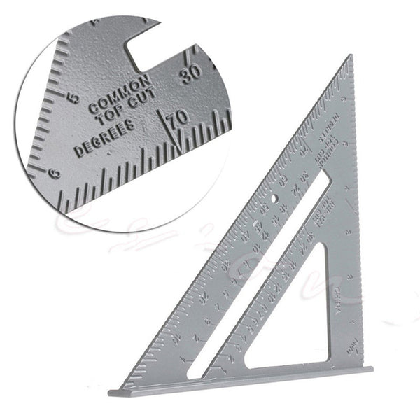 7Inch Aluminum Triangle Ruler Woodworking Miter Speed Framing Measuring Tool Squares