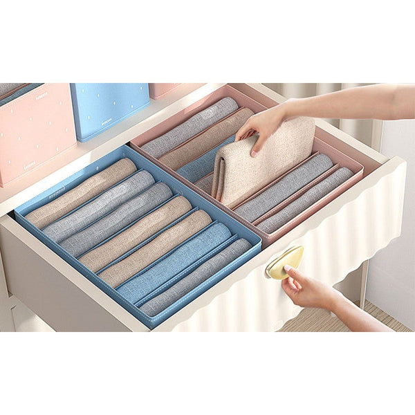 7 Grid Pants Storage Box Clothes Timesaving Spacesaving Closet Grids Divide Closet Organisers