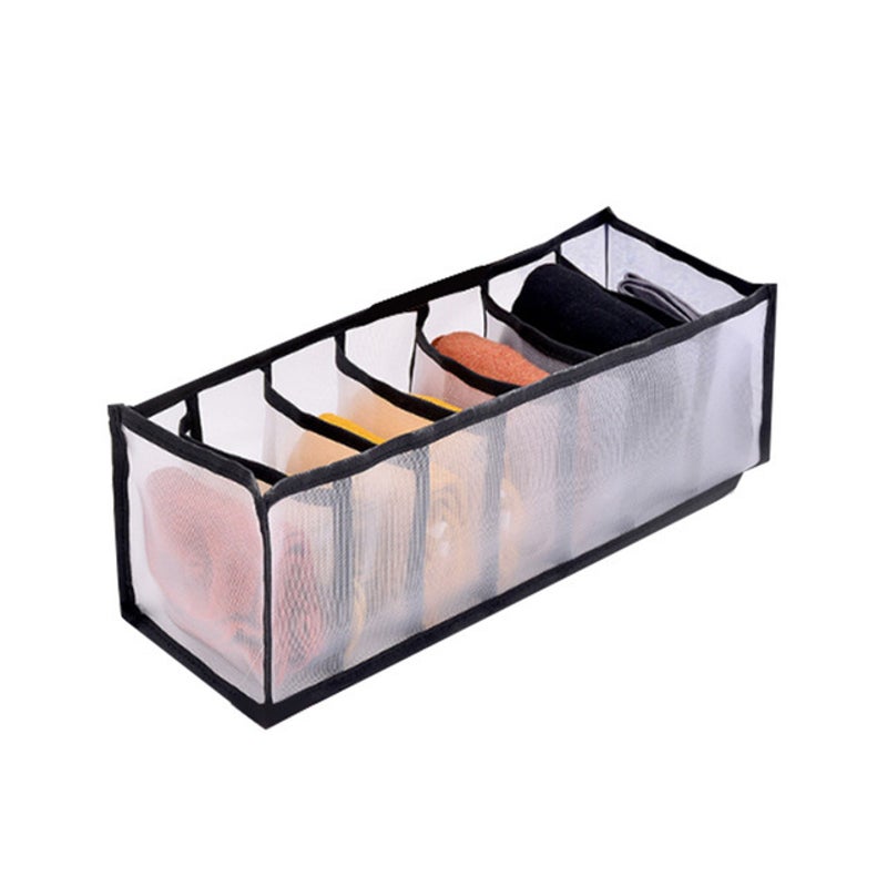 7 Grid Underwear Storage Organizer White Black Closet Organisers