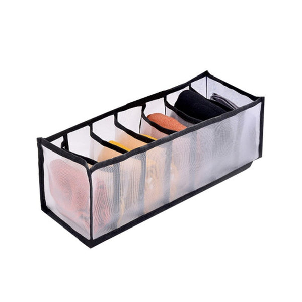 7 Grid Underwear Storage Organizer White Black Closet Organisers
