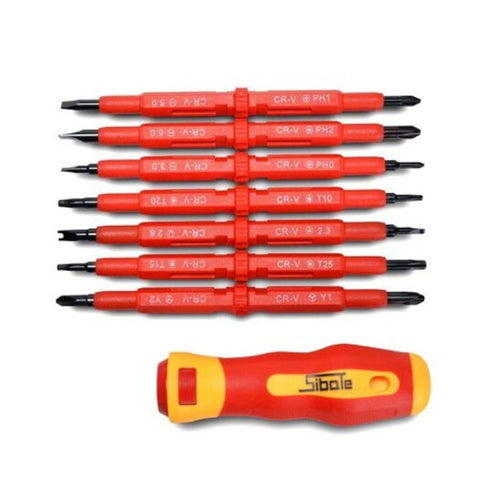 7 In 1 Insulated Screwdriver Set With 380V Handle Double Head Bit United States Red Screwdrivers & Nutdrivers