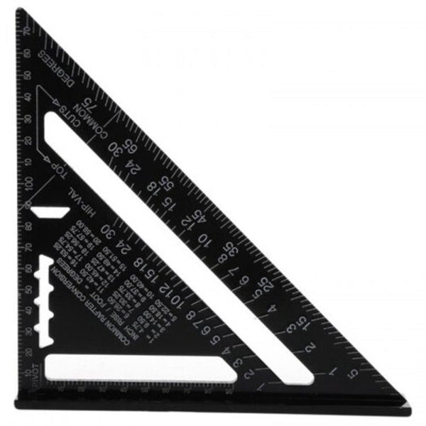 7 Inch Triangle Ruler Aluminium Alloy Carpenter Metric Angle Square Woodworking Tools