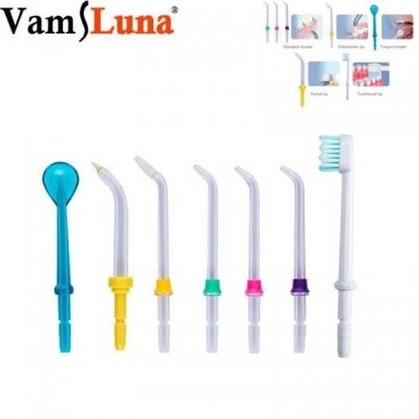 7 Pieces Replacement Nozzles Oral Irrigator Water Flosser Tooth Cleaning Care Air & Water Flossers