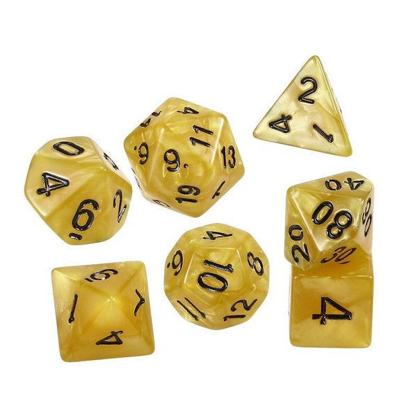 7 Pcs Polyhedral Yellow Dice