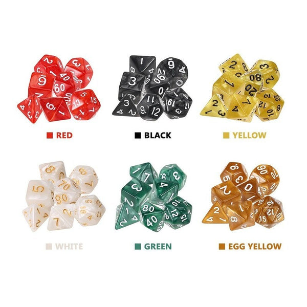 7 Pcs Polyhedral Yellow Dice