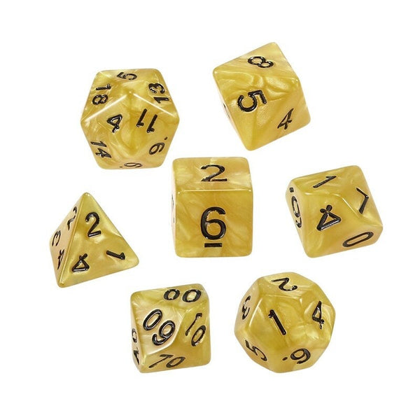 7 Pcs Polyhedral Yellow Dice