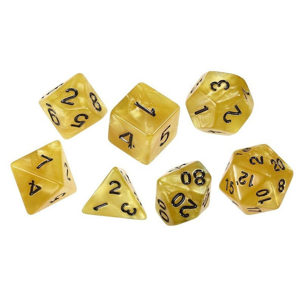 7 Pcs Polyhedral Yellow Dice