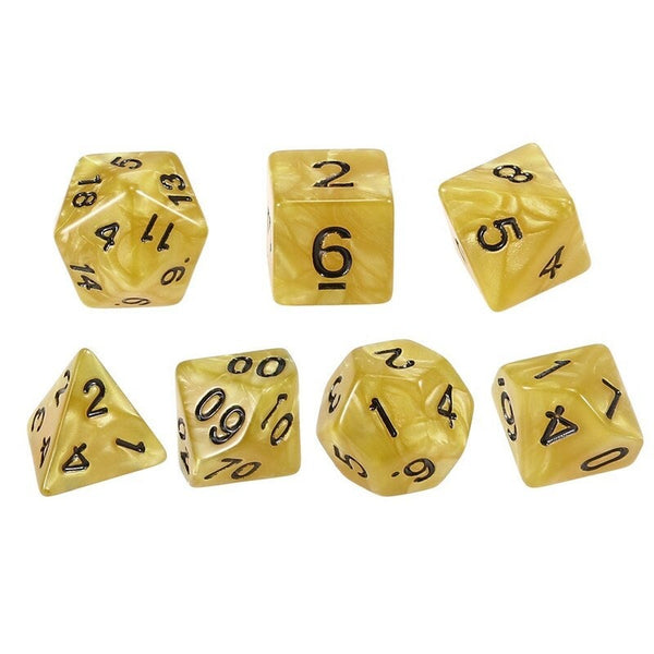 7 Pcs Polyhedral Yellow Dice