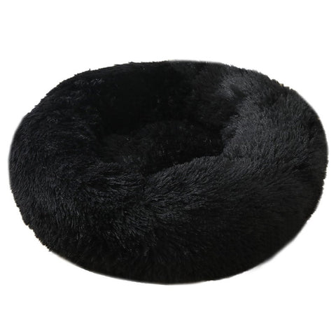 70 X 70Cm Soft Fluffy Pet Dog Cat Round Bed Black Pet Beds