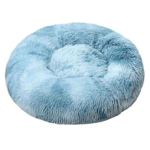 70 X 70Cm Soft Fluffy Pet Dog Cat Round Bed Blue Light Tie Dye Pet Beds