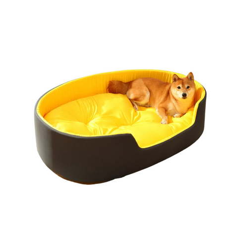 Pet Bed Black Yellow Double Sided Dog Mat Kennel Soft Fleece Sofa Pet Beds