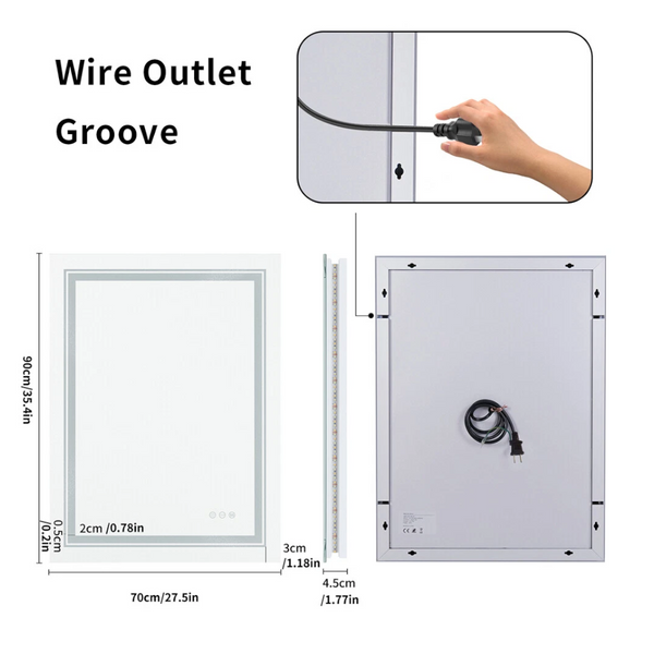 700X900mm Led Bathroom Mirror Anti Fog Magnifying Mirrors