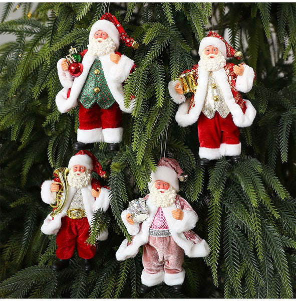 Santa Claus Plush Toy Decoration For Christmas Window Display And Tree Ornament Seasonal Decorations