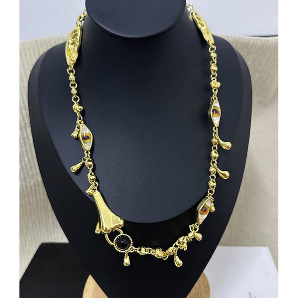 Veile Studios Retro Quirky Personality Ears Eyes Nose Necklace Temperament Collarbone Chain Necklaces & Pendants