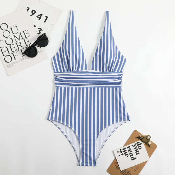 Jumpsuit  Striped Swimsuit Women's European And American Bikini Swimwear
