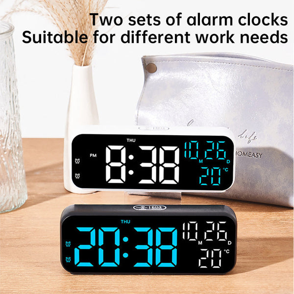 Digital Alarm Clock With Temp Date Week. Night Mode. Voice Controlled. 12/24H Led Alarm Clocks & Clock Radios