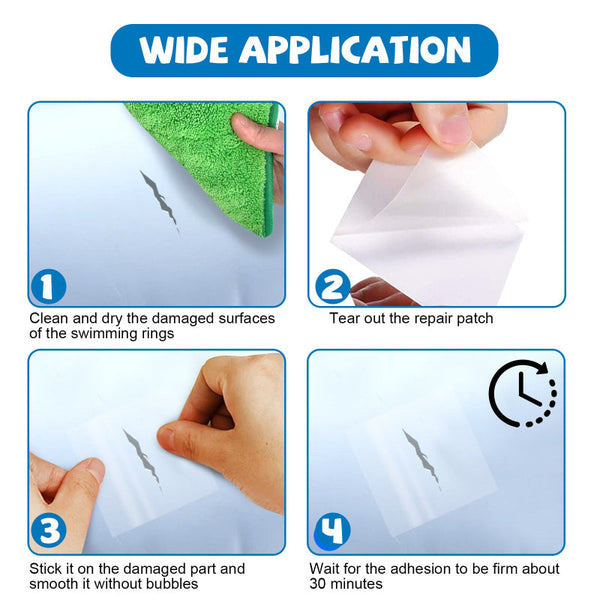 Swimming Ring Repair Kit Self Adhesive Lining Patch Inflatable Pontoon Waterproof Seal Inflatable & Kid Pools