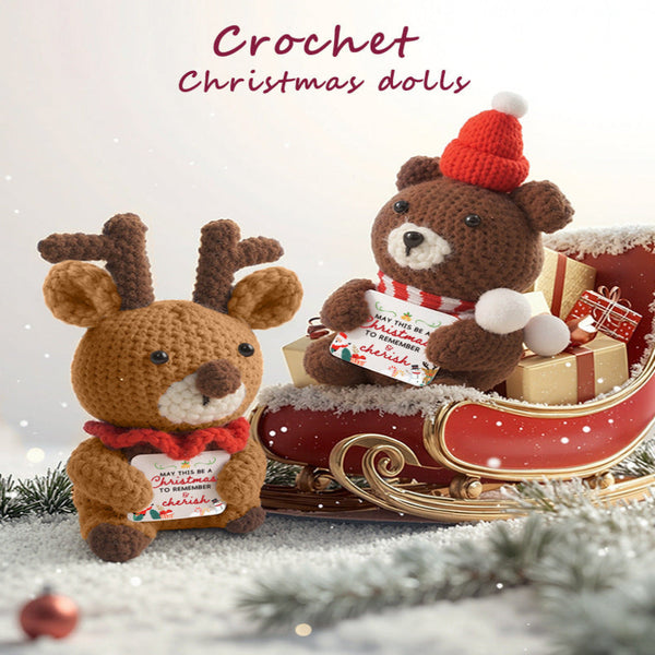 Active Santa Crochet Doll Card Small Seasonal Decorations