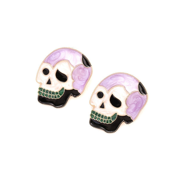 Veile Studios Alloy Drip Oil Skeleton Fun And Cute Halloween Earrings