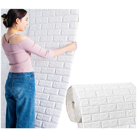 70Cmx3m 3D Wall Paper Brick Stickers Foam Self Adhesive Wallpaper