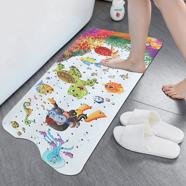 70X40cm Kids Cartoon Bathtub Mat Non Slip Shower With Suction Cup Construction Bath Mats Rugs & Toilet Covers