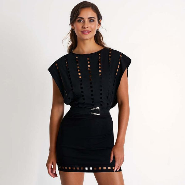 V Neck Hollow  One Piece Swimsuit Women's Set Swimwear