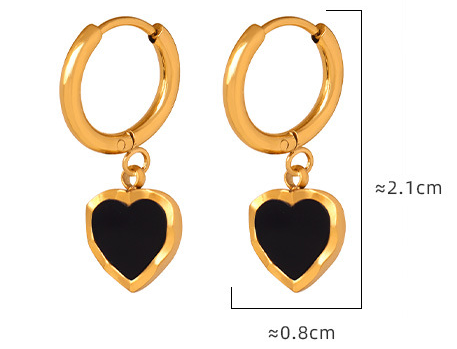 18K Gold Plated Heart Drop Earrings