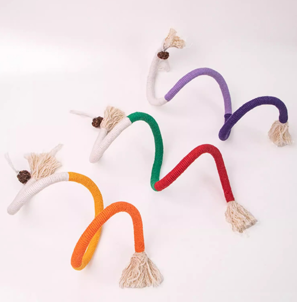 Cat Bite Rope Teasing Stick Toy Self Fun Soothing Tool Grinding Teeth Resistant Mint Cat Toys