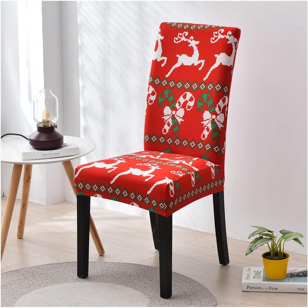 Chair Cover Red Knitting Design Anti Dirt Elastic Material For Dining Room Slipcovers