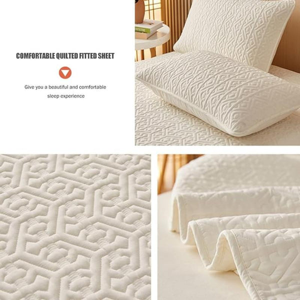 Mattress Cover Beige 100Cm X 200Cm Pure Cotton Soft Quilted Bed Sheet Protector Mattress Toppers & Protectors