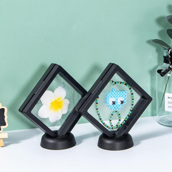 Veile Studios Jewelry Storage 10Pcs Black Base Set 3D Floating Display Case Stands Holder Jewellery Holders & Organisers