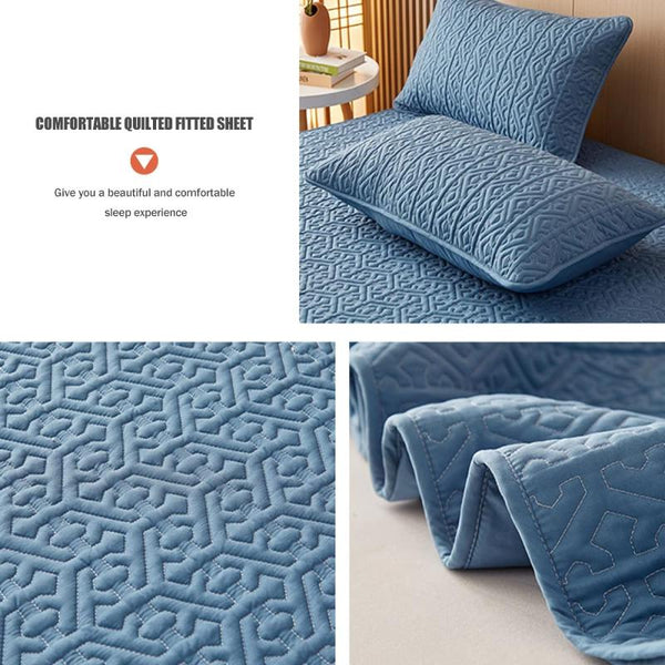 Mattress Cover Blue 100 Centimetre X 200 Pure Cotton Soft Quilted Protector Mattress Toppers & Protectors