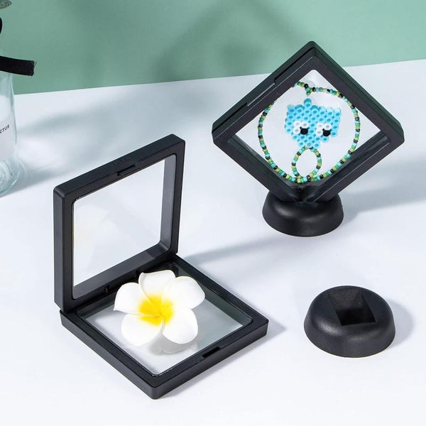 Veile Studios Jewelry Storage 10Pcs Black Base Set 3D Floating Display Case Stands Holder Jewellery Holders & Organisers