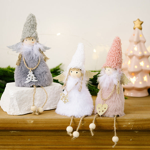 Christmas Decoration Creative Pink Angel Fleece Girl Ornament Tree Hanging Seasonal Decorations