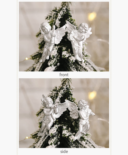 Christmas Decorations Gold And Silver Angel Ornaments Creative New Style Little Doll Hanging Tree Seasonal Decorations