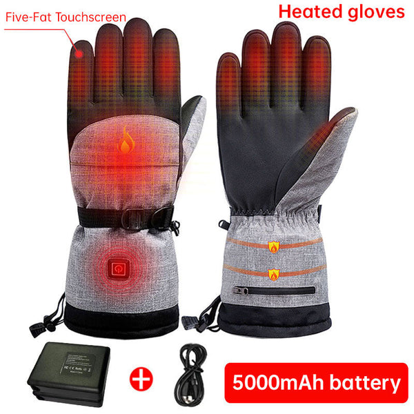 Electric Heated Waterproof Winter Warm Rechargeable For Ski Snowmobile And Outdoor Activities Gloves