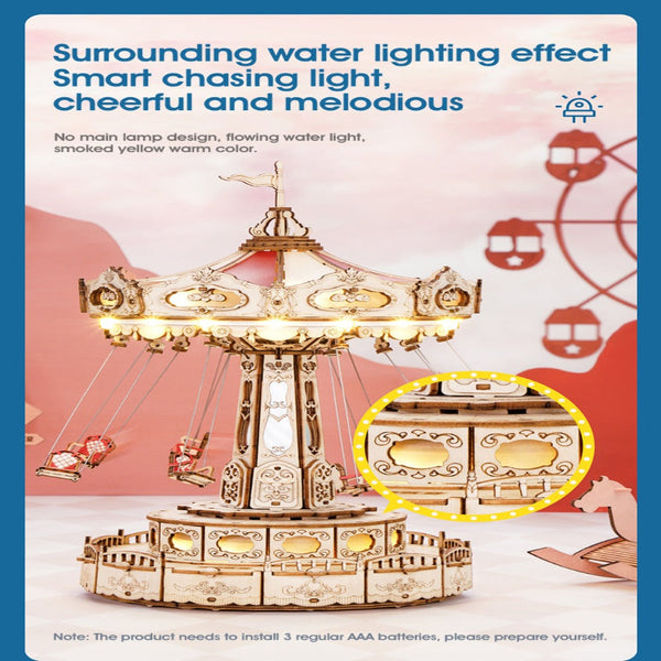 Rokr Swing Ride Diy Music Box Building Block Amusement Park Series Puzzles