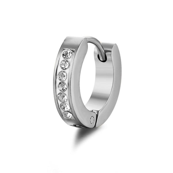 Veile Studios Stainless Steel Ear Buckle Jewelry Titanium Inlaid Diamond Bone Earrings