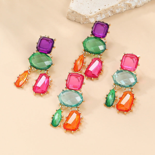 Veile Studios Exaggerated Multi Layered Geometric Colour Matching For Women Fashion Jewellery Earrings
