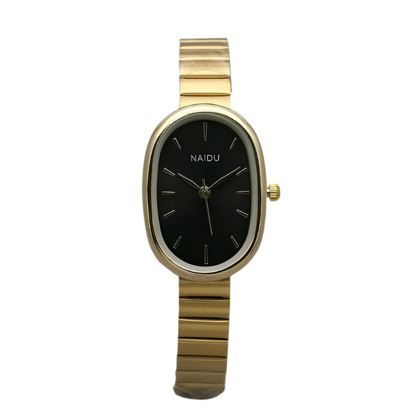 Oval Small Kit Bamboo Strap Girls Watch Fashion Quartz Timepiece Watches