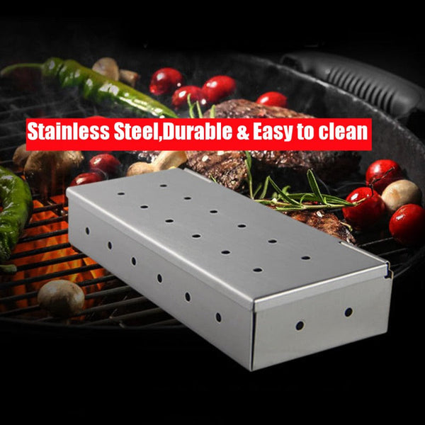 8.8 Inch Stainless Steel Wood Chips Box Outdoor Camping Traveling Bbq Accessories Barbecue Accessories