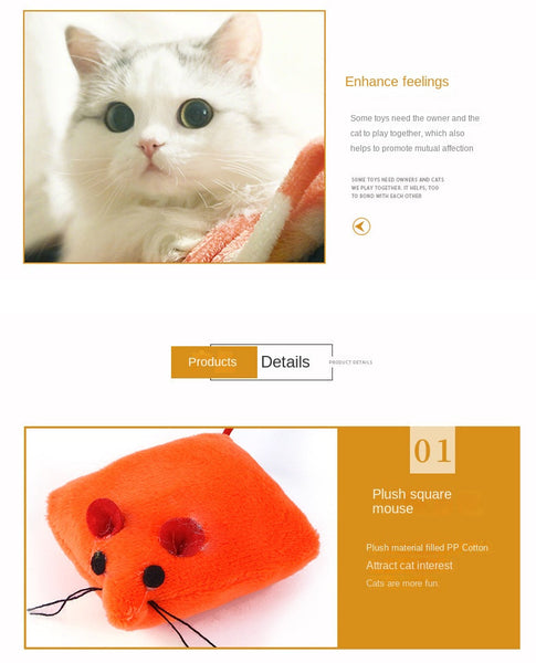 Pet Cat Toy Set Catnip Bag Rainbow Ball Colorful Mouse 24 Piece Cat Toys