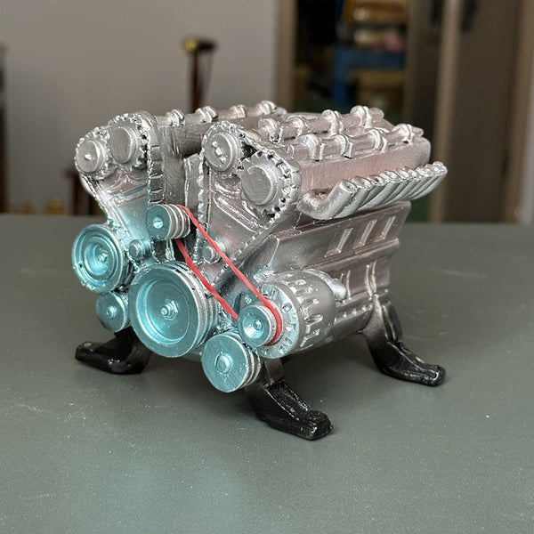 8 Cylinder Resin Simulation Car Engine Model Kit. A Full Metal Diy Assembly Toy For Car Enthusiasts Sculptures & Figurines