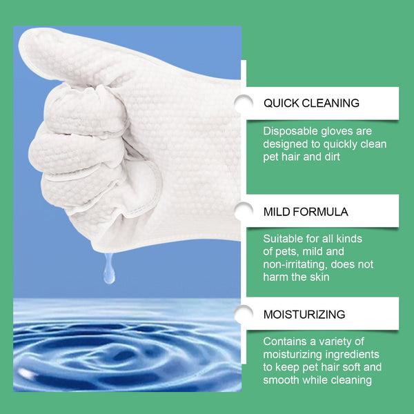 Pet Disposable Cleaning Gloves Dog Cat Hair And Skin Gentle Care Pet Grooming